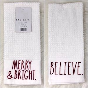 Rae Dunn Christmas Holiday Kitchen Towel Set